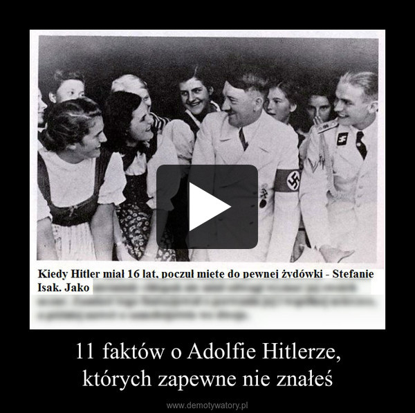 11 faktów o Adolfie Hitlerze,których zapewne nie znałeś –  