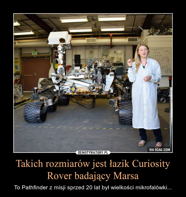Takich rozmiarów jest łazik Curiosity Rover badający Marsa – To Pathfinder z misji sprzed 20 lat był wielkości mikrofalówki... 