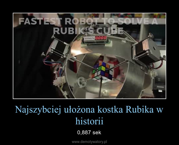 Najszybciej ułożona kostka Rubika w historii – 0,887 sek 