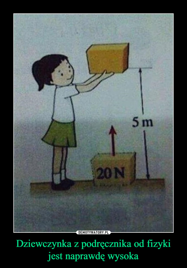 Dziewczynka z podręcznika od fizyki jest naprawdę wysoka –  