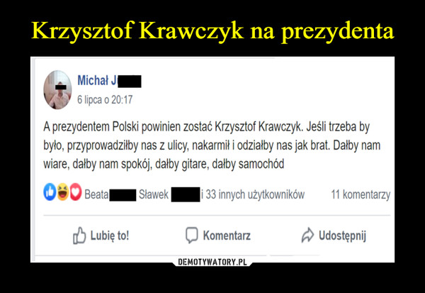 Krzysztof Krawczyk na prezydenta