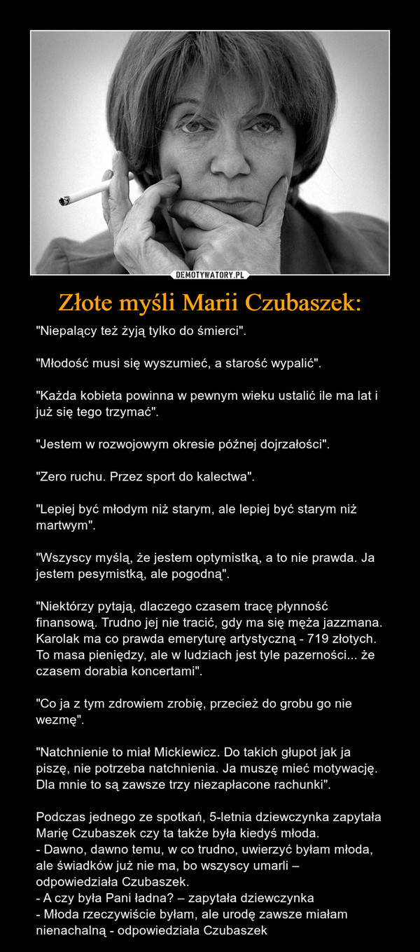 Złote myśli Marii Czubaszek: