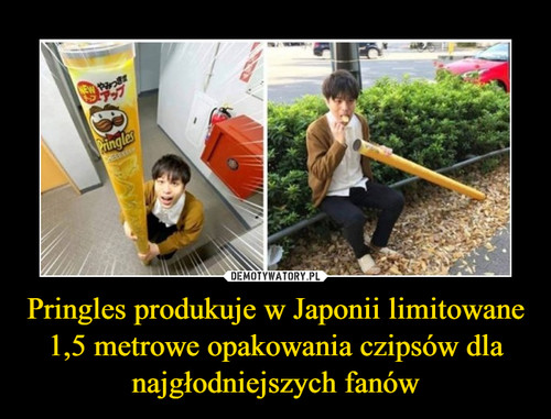 Pringles produkuje w Japonii limitowane 1,5 metrowe opakowania czipsów dla najgłodniejszych fanów