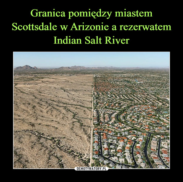 Granica pomiędzy miastem Scottsdale w Arizonie a rezerwatem Indian Salt River