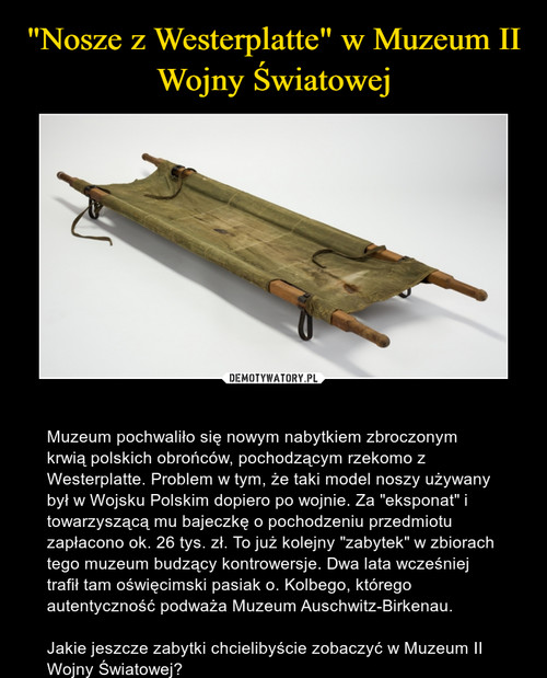 "Nosze z Westerplatte" w Muzeum II Wojny Światowej