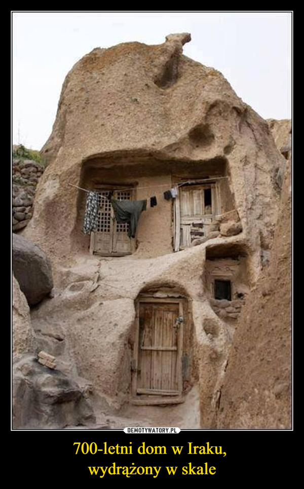 700-letni dom w Iraku, 
wydrążony w skale