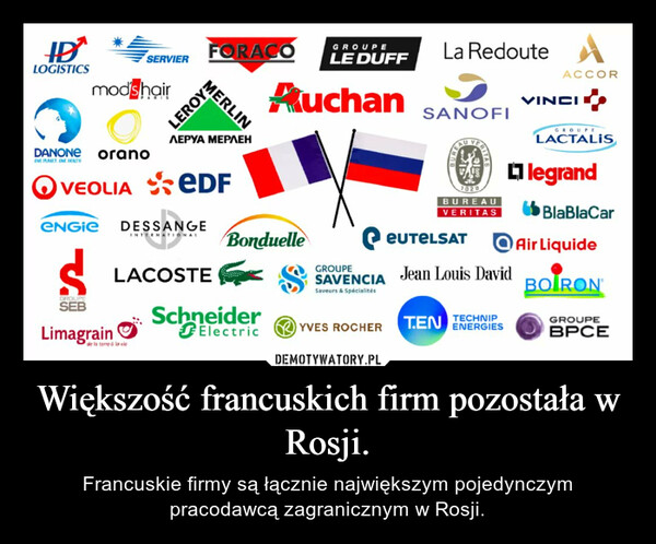 Większość francuskich firm pozostała w Rosji.