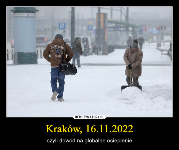 Kraków, 16.11.2022 – czyli dowód na globalne ocieplenie 