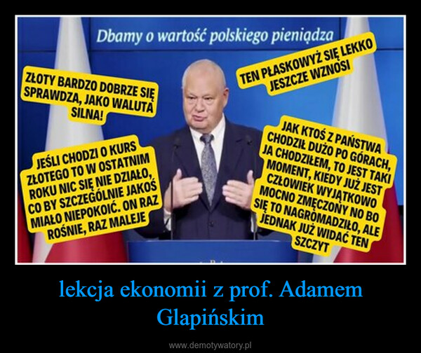 lekcja ekonomii z prof. Adamem Glapińskim –  