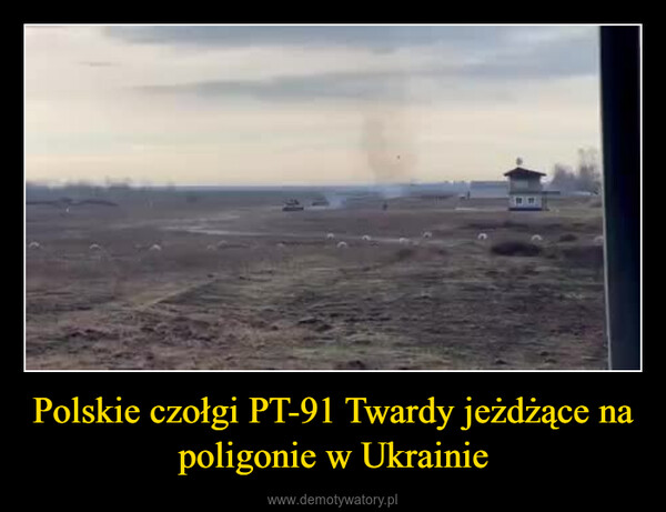 Polskie czołgi PT-91 Twardy jeżdżące na poligonie w Ukrainie –  