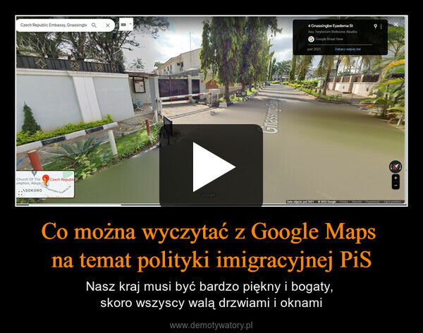 Co można wyczytać z Google Maps 
na temat polityki imigracyjnej PiS