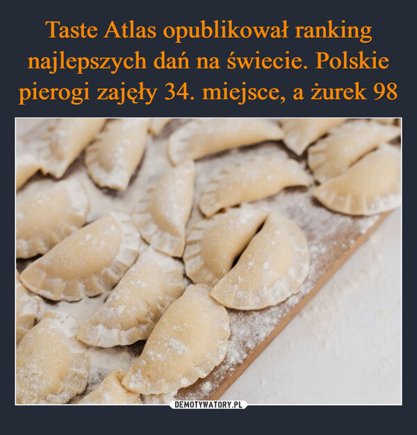 Taste Atlas opublikował ranking najlepszych dań na świecie. Polskie pierogi zajęły 34. miejsce, a żurek 98